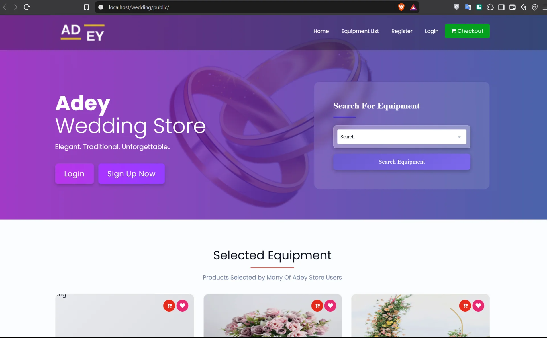 Adey — Wedding Equipment Rental Marketplace